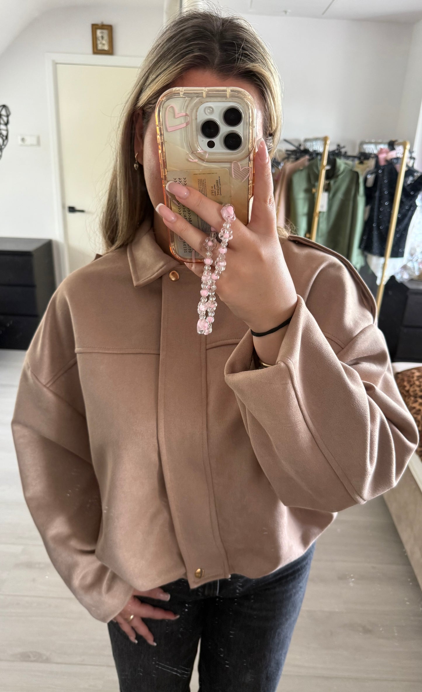 Viral Suede Jacket - Beige
