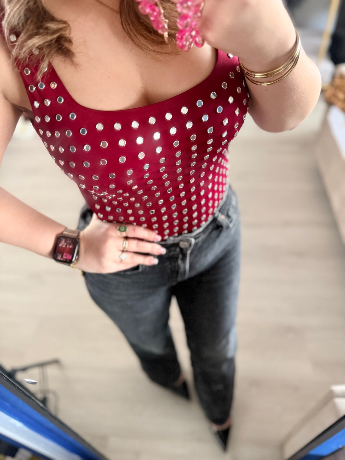 Chérie Studs Body — Bordeaux