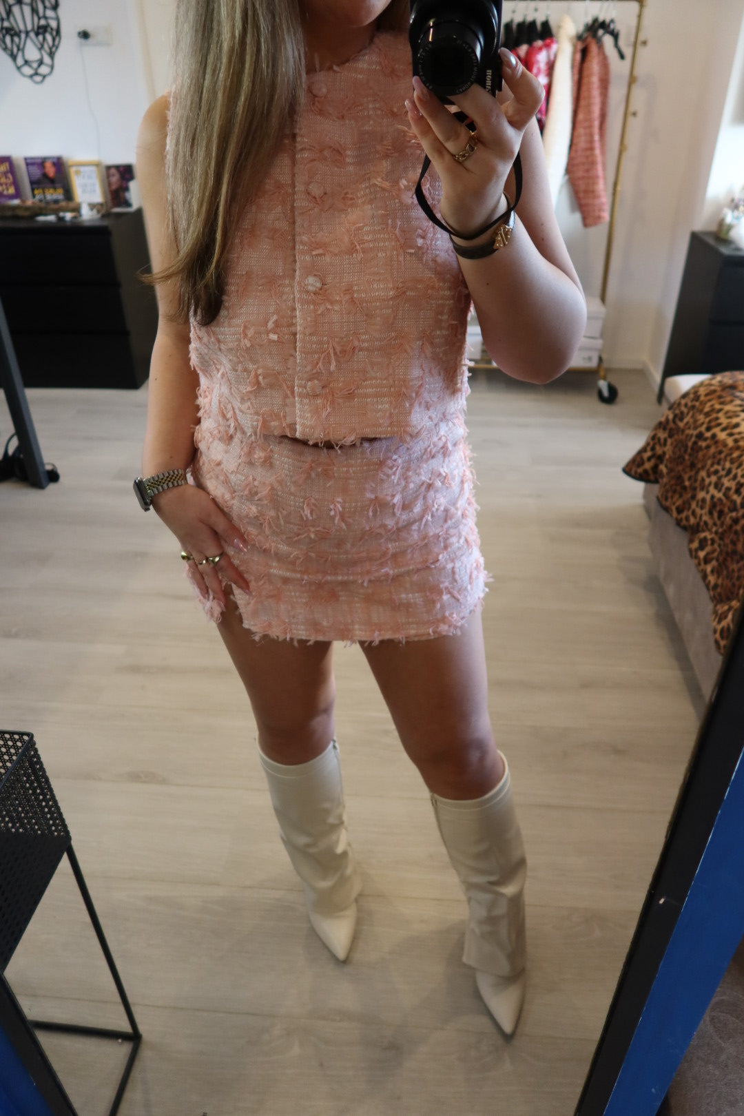Blush Tweed Skort
