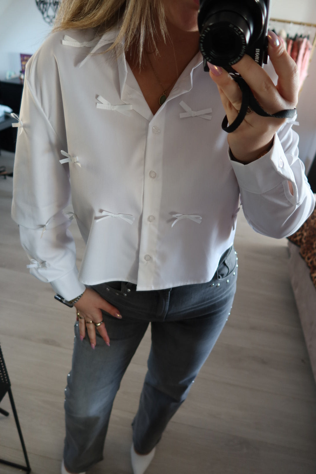 Bluzka Bella Bow - biała