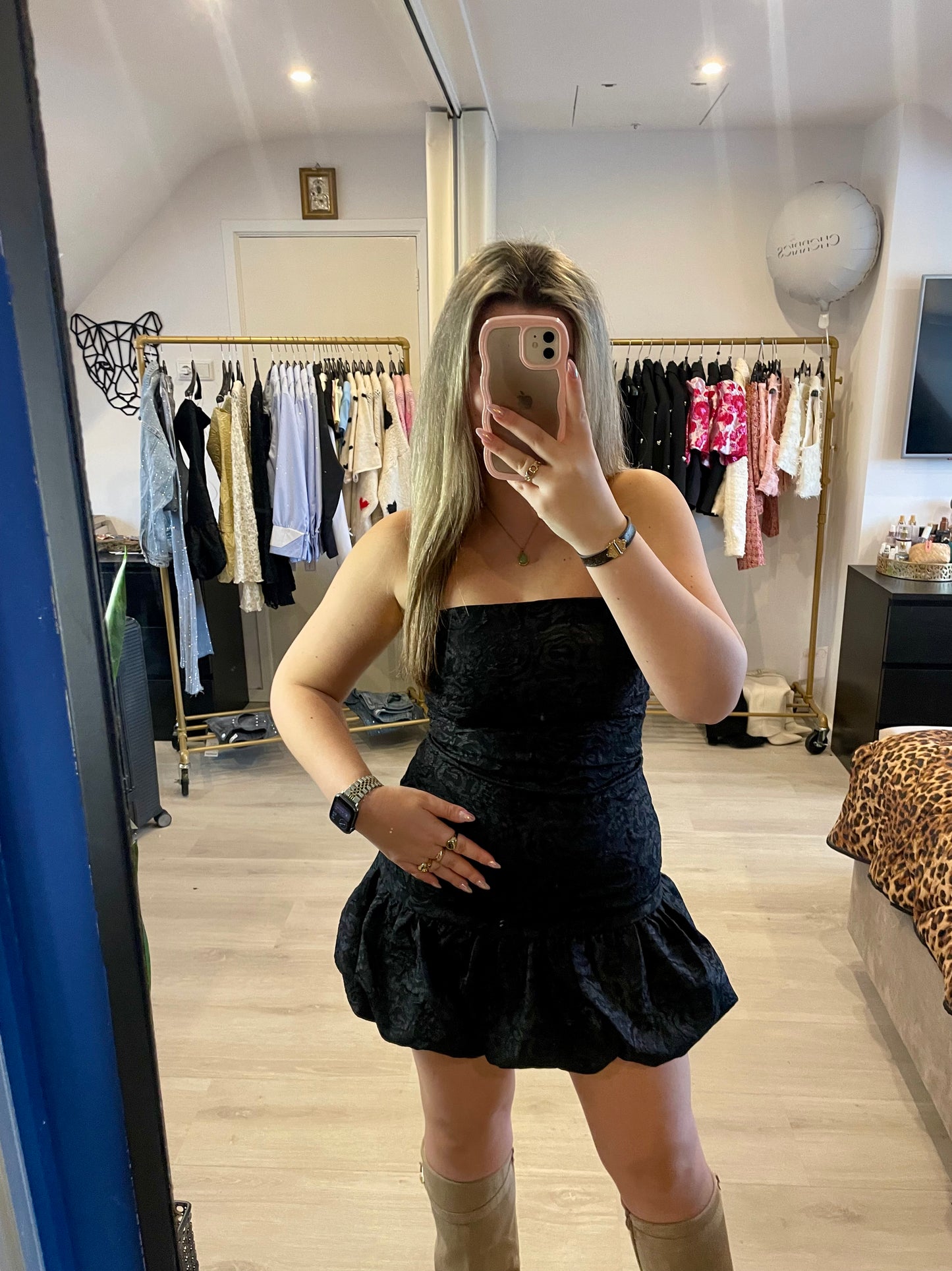 Floral Crush Dress - Black
