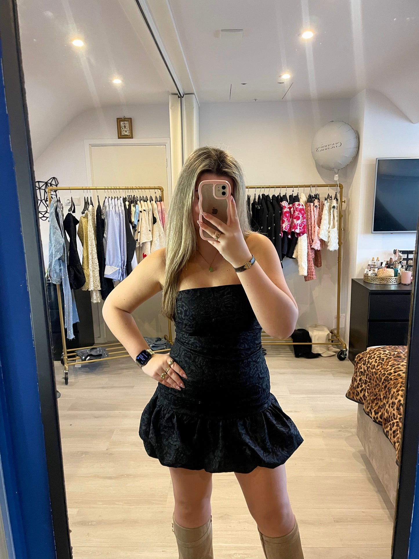 Floral Crush Dress - Black