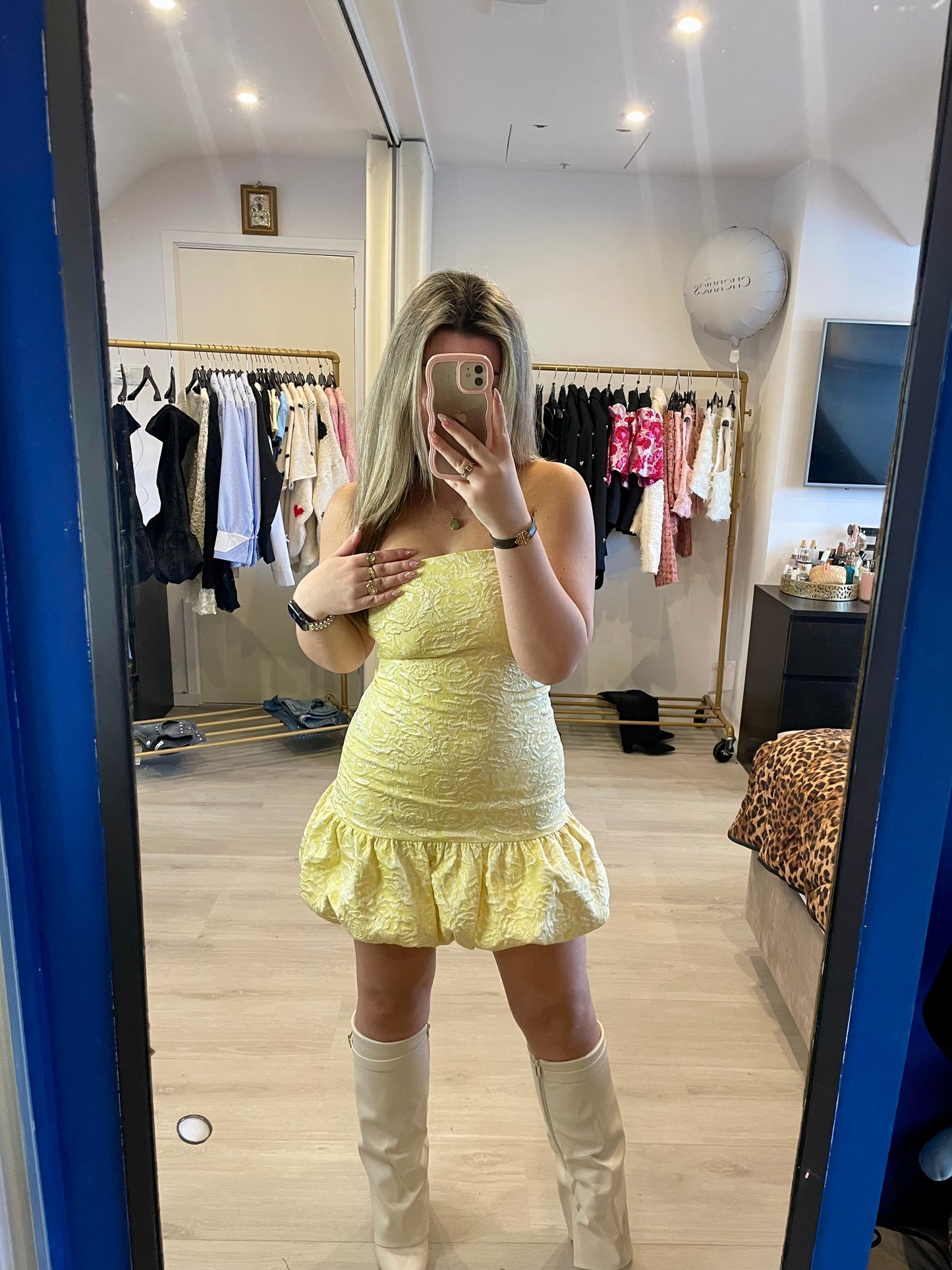 Floral Crush Dress - Geel