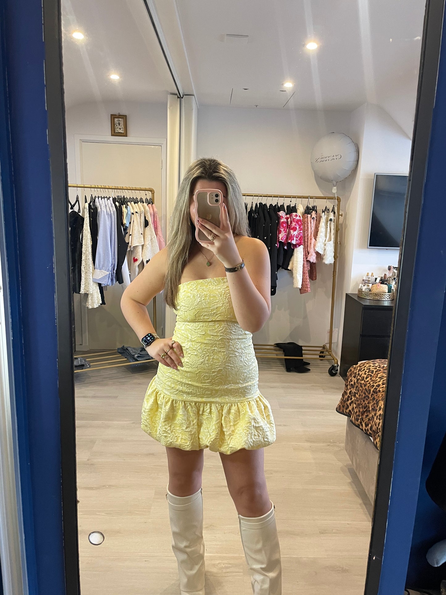 Floral Crush Dress - Geel