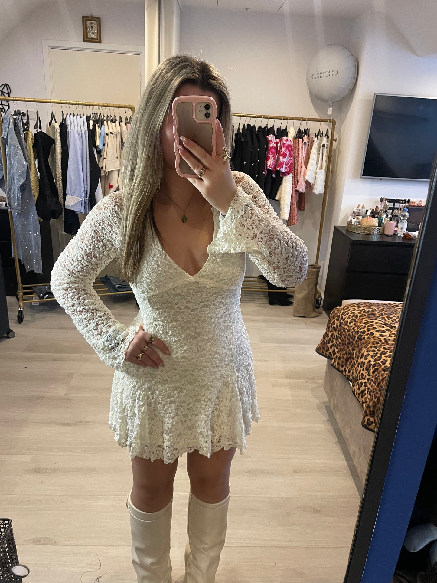 Luna Lace Dress - Off-white
