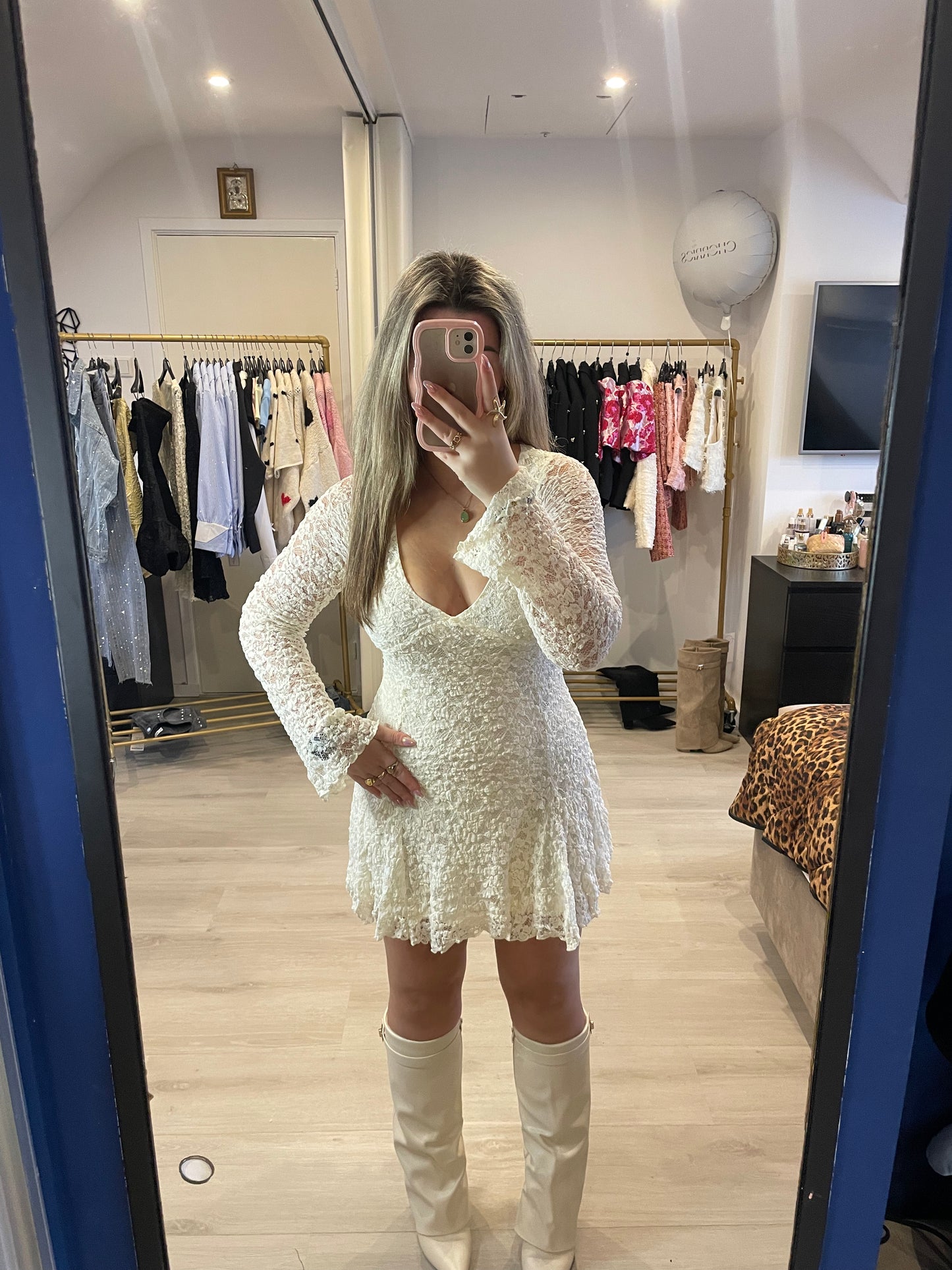 Luna Lace Dress - Off-white