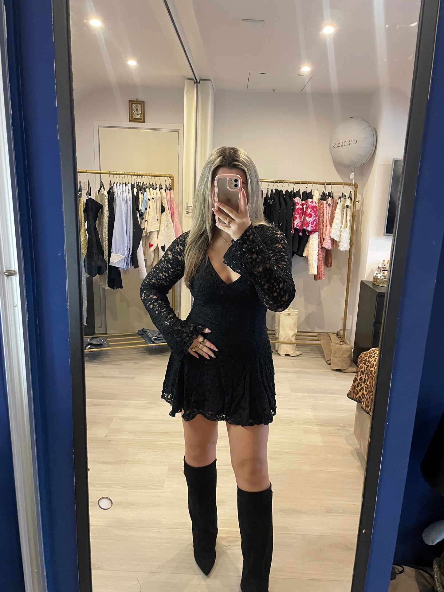 Luna Lace Dress - Zwart