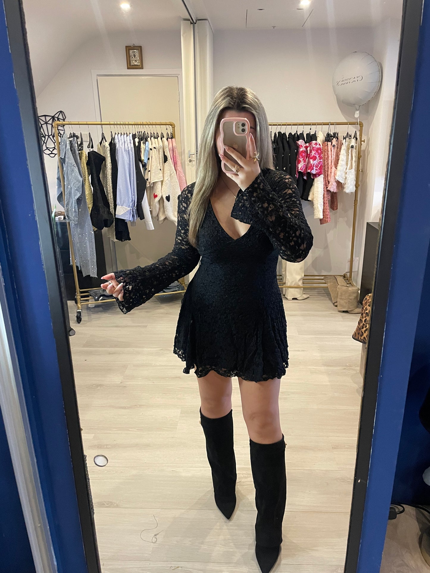 Luna Lace Dress - Zwart