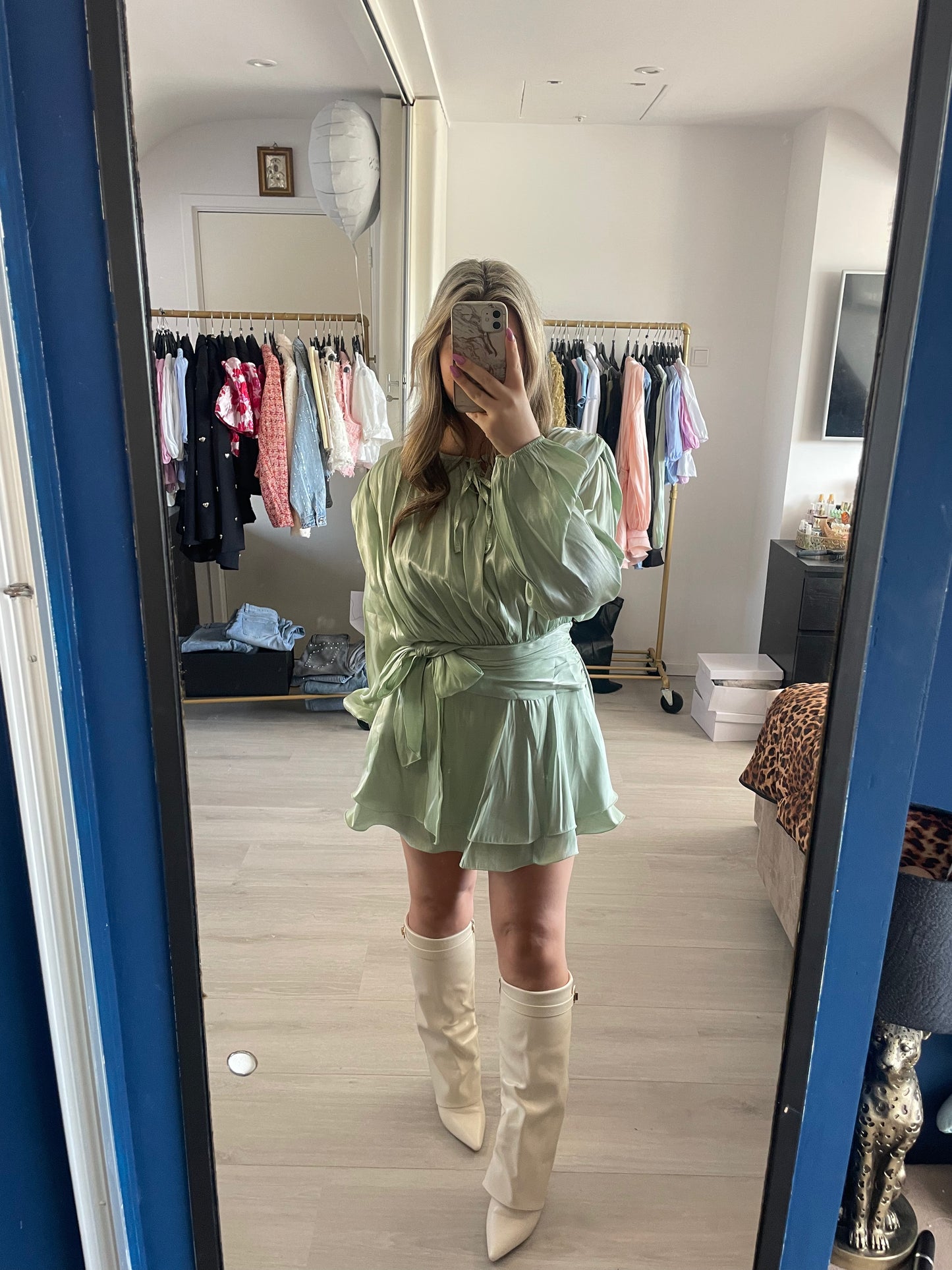Luxe Satin Dress - Mintgroen