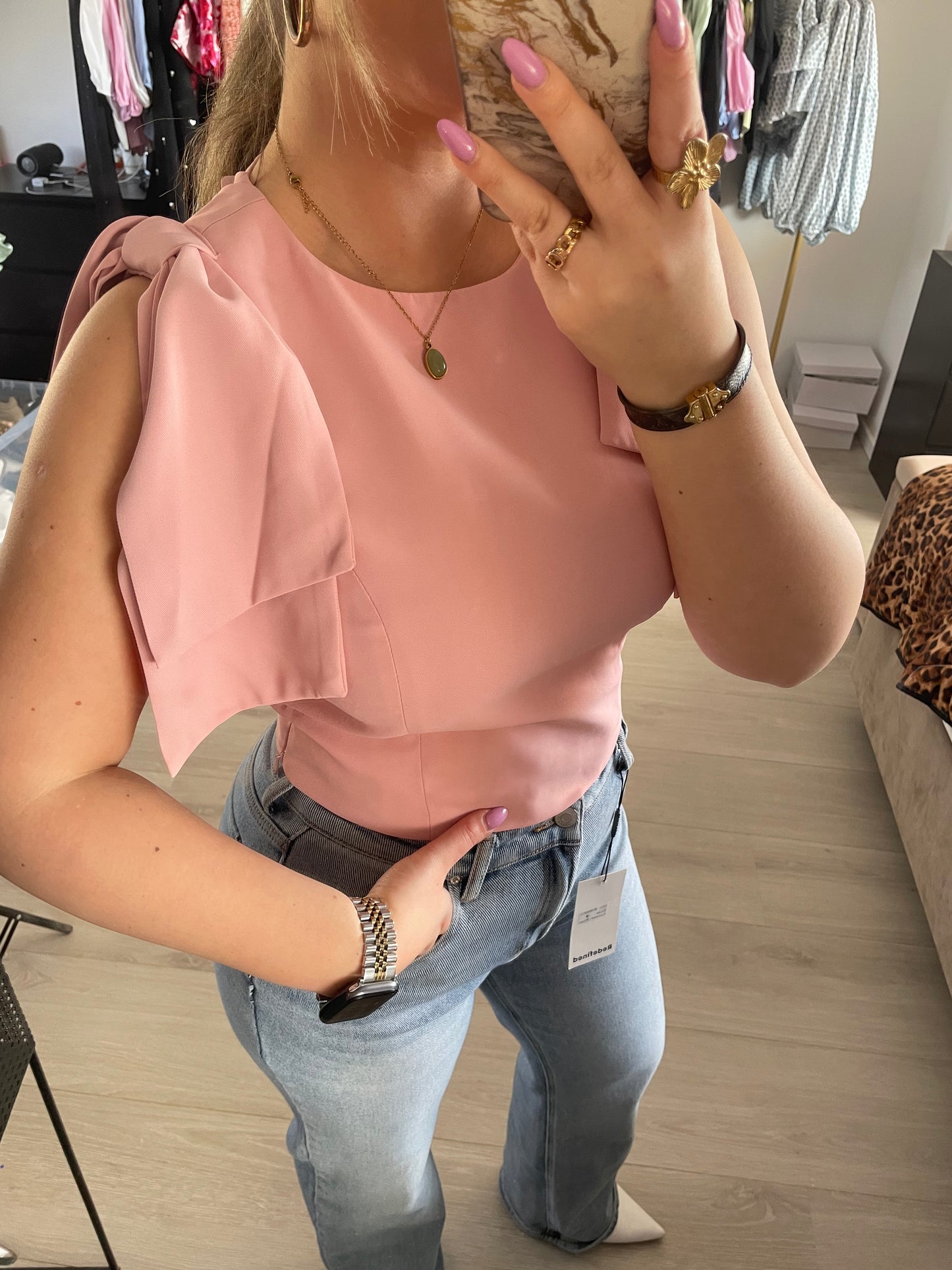 Serena Bow Top - Roze