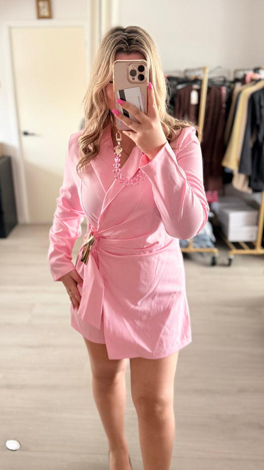 Golden Touch Wrap Playsuit - Roze