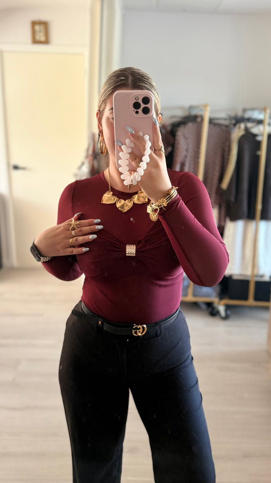 Bordeaux Crystal Mesh Body