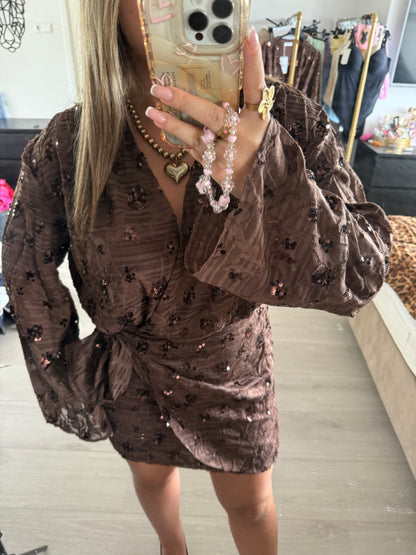 Sequin Dream Dress – Brown