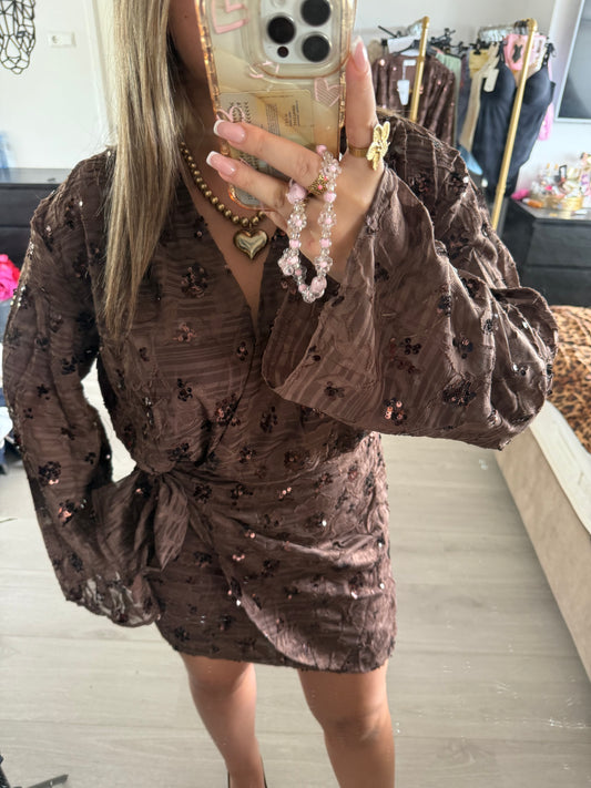 Sequin Dream Dress – Brown