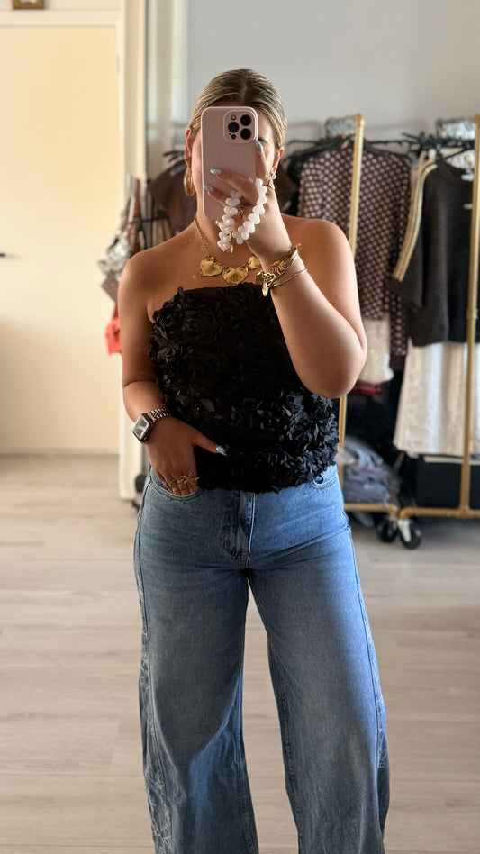 Rose Bandeau Top