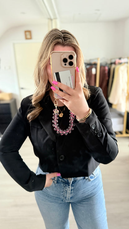 Chérie Cé Cropped Blazer - Zwart