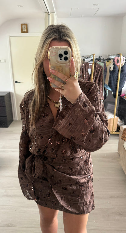 Sequin Dream Dress – Brown
