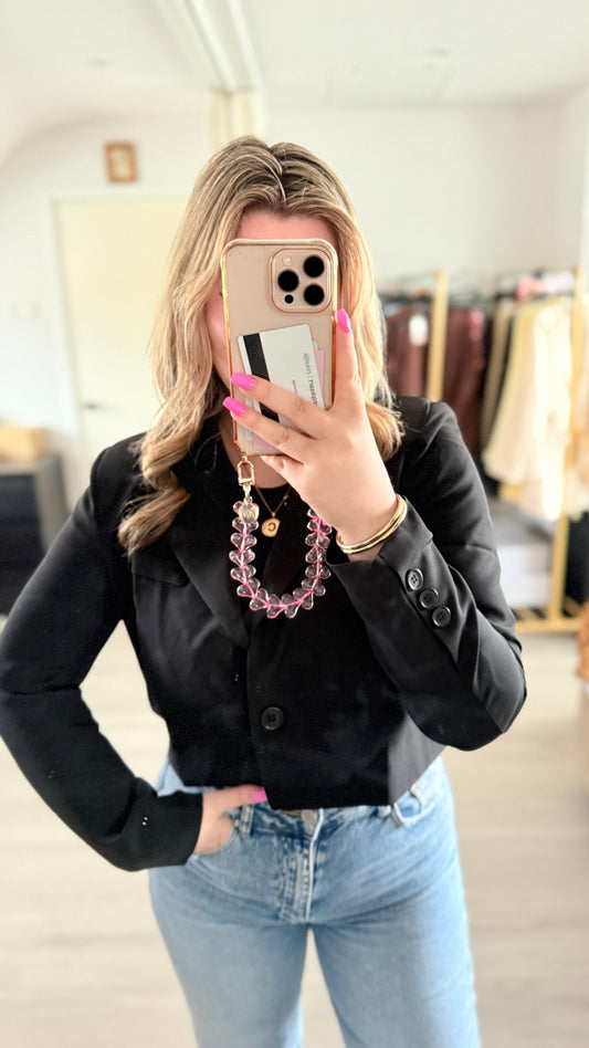 Chérie Cé Cropped Blazer - Zwart