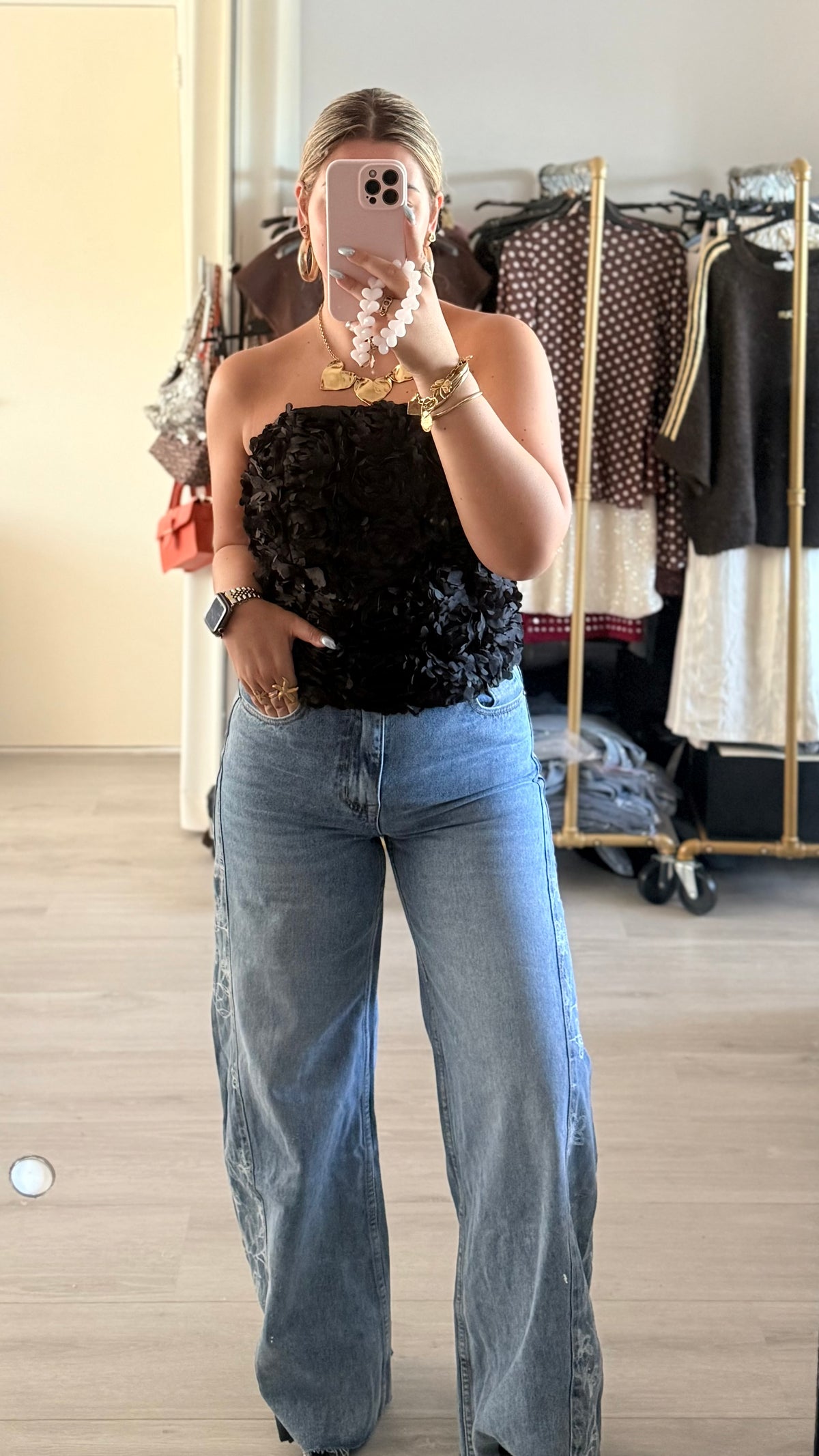 Rose Bandeau Top