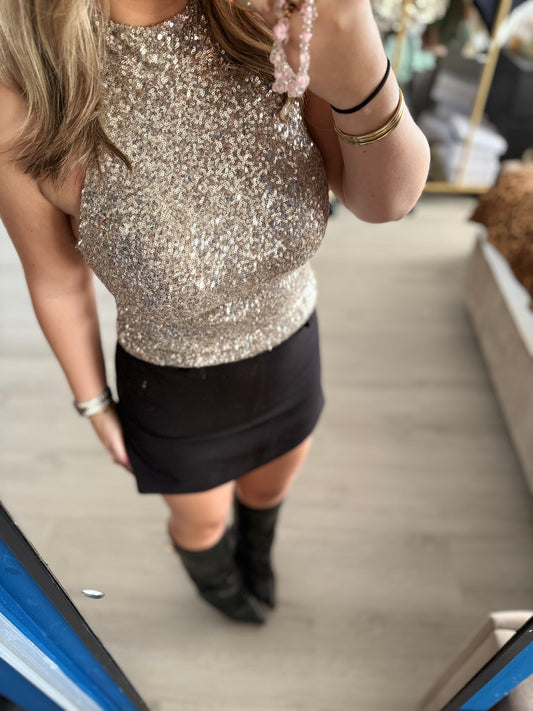 Sparkle Muse Top - Champagne