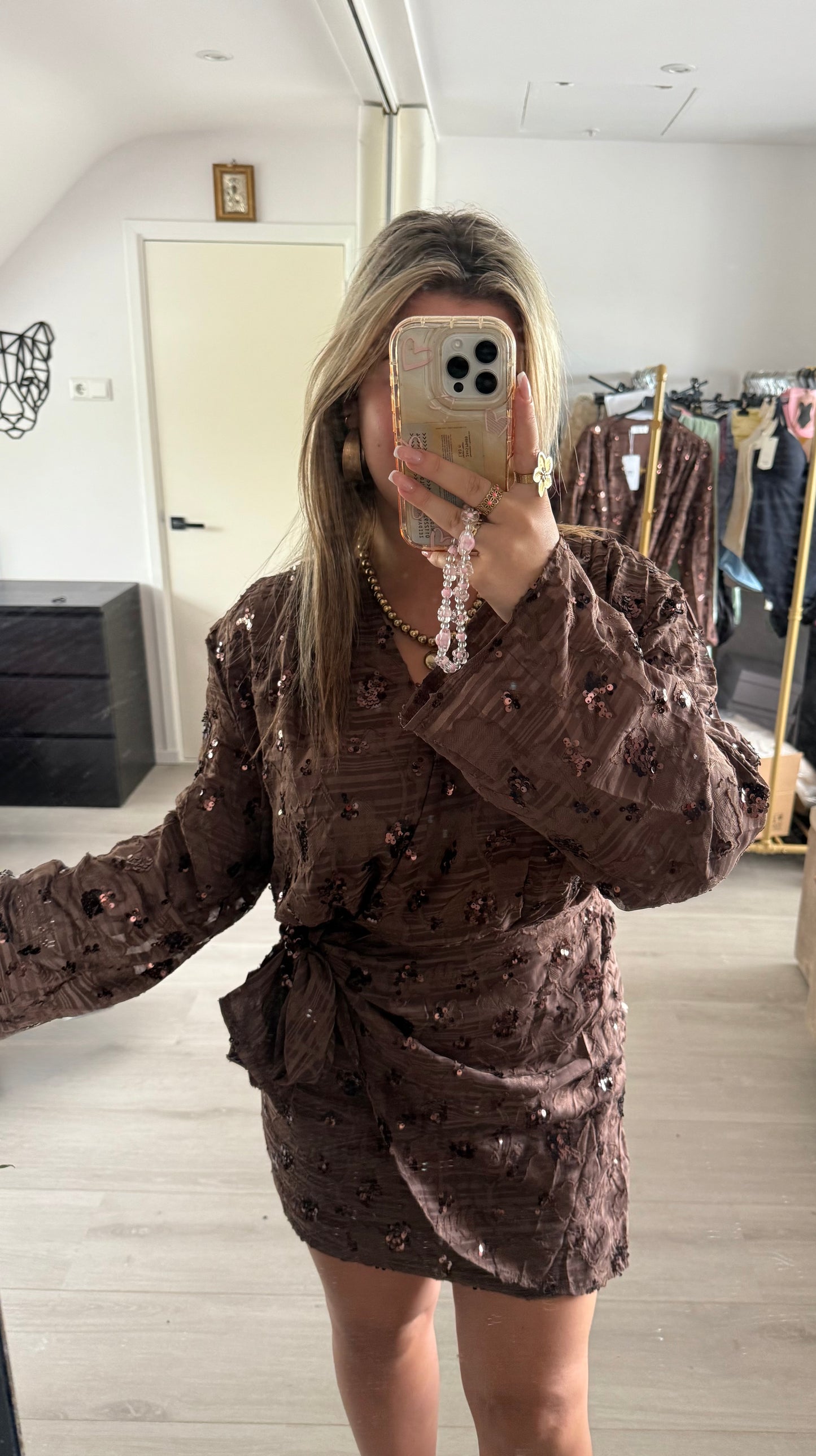Sequin Dream Dress – Brown