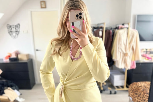 Golden Touch Wrap Playsuit - Geel