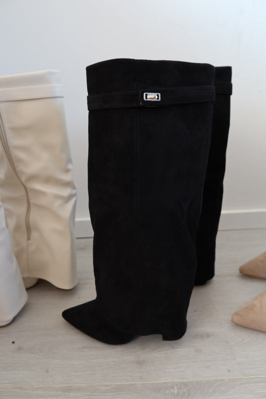 Buty Cherries z czarnego zamszu