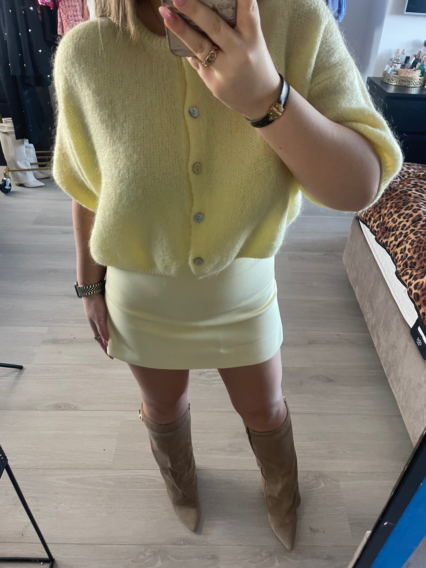 Gebreid vest - Geel