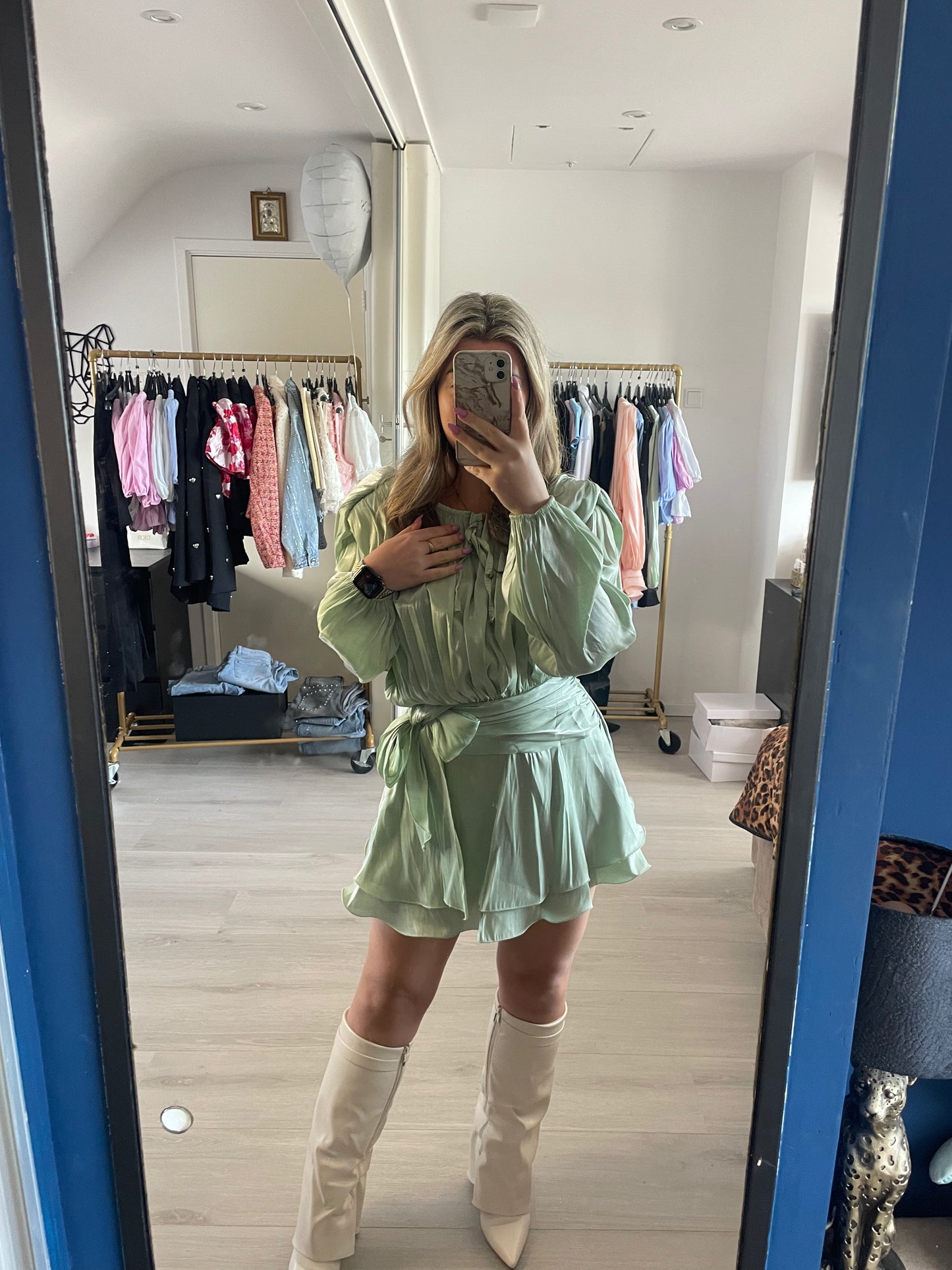 Luxe Satin Dress - Mintgroen