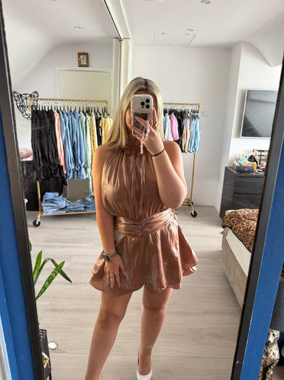 Ruffle Me Up Playsuit - Bruin