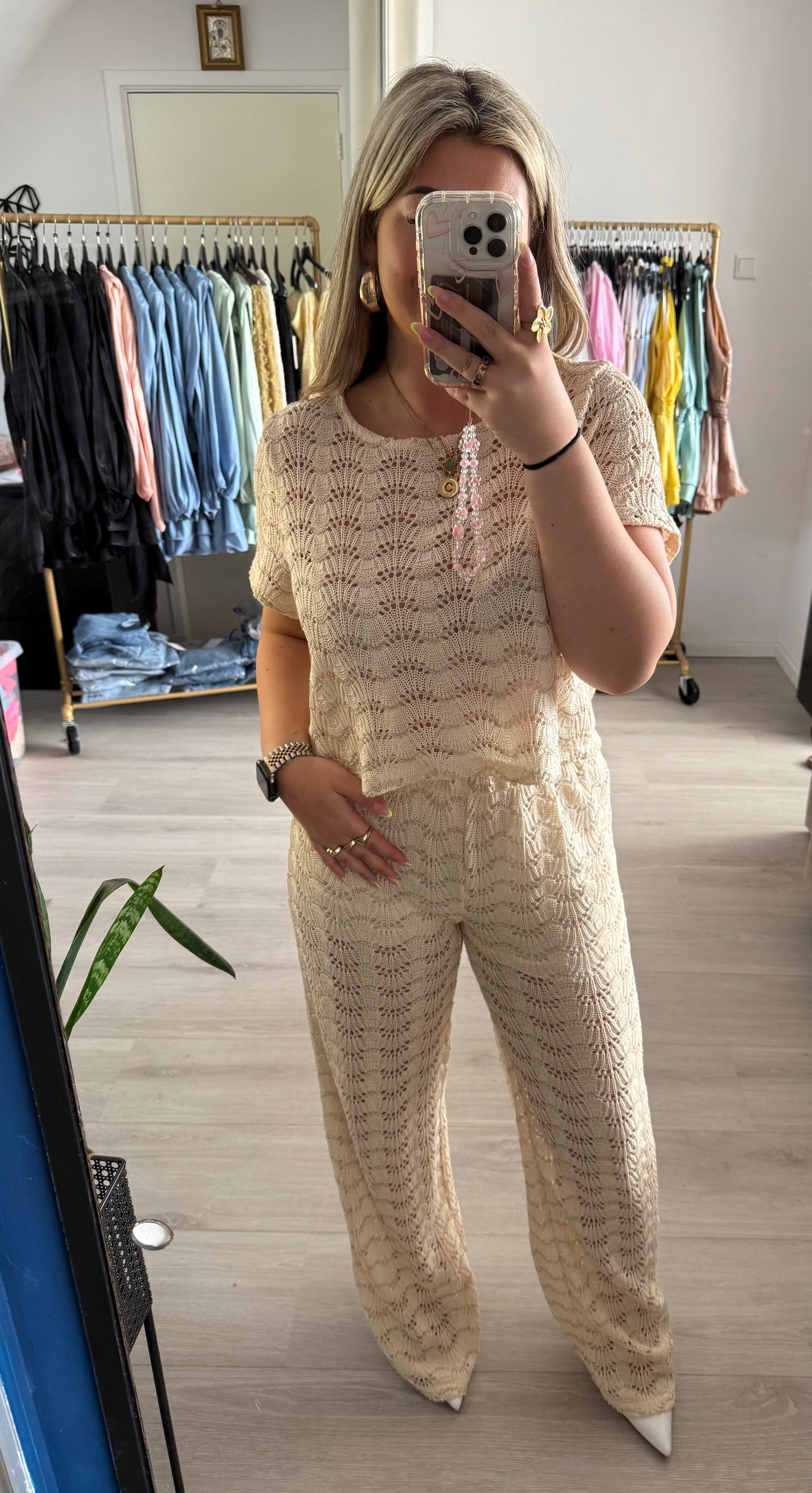 Ibiza Lurex Set – Beige
