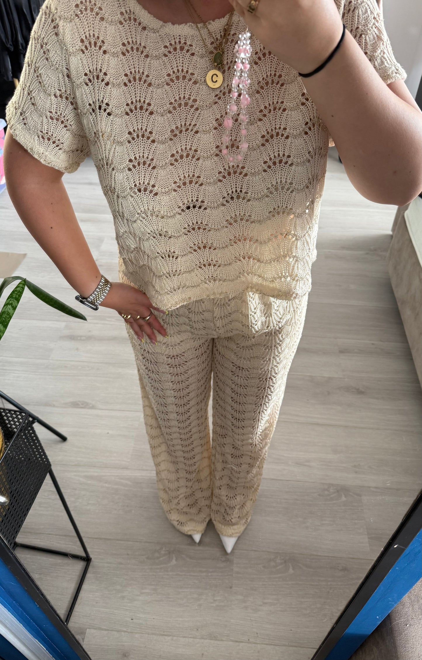 Ibiza Lurex Set – Beige