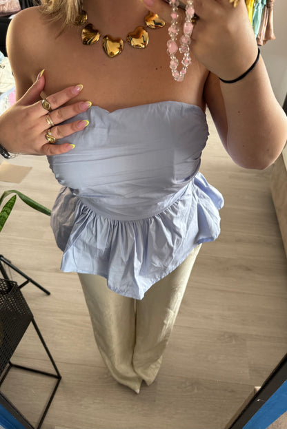 Cé Peplum Top - Blauw