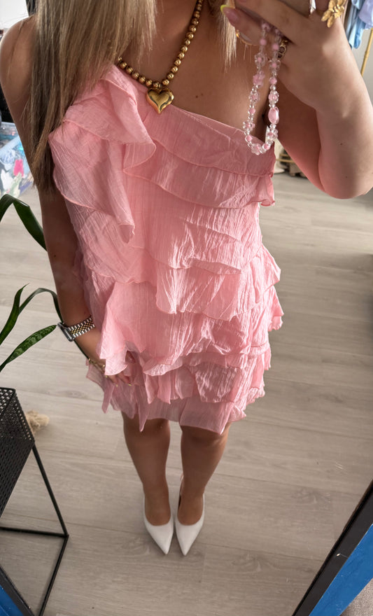 Ruffle Crush Dress - Roze
